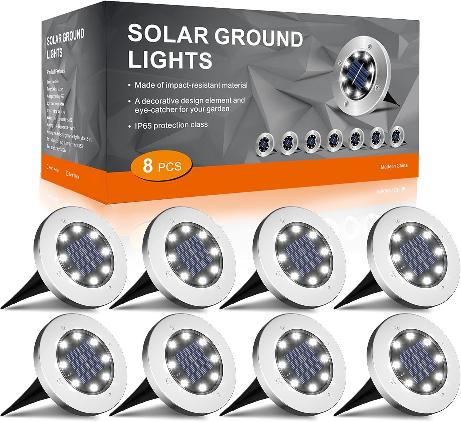 INCX Solar Lights for Outside,12 Pack Solar Lights Outdoor Waterproof, Solar Garden Lights Landscape Lighting for Patio Pathway Lawn Yard Deck Driveway Walkway, Cold White