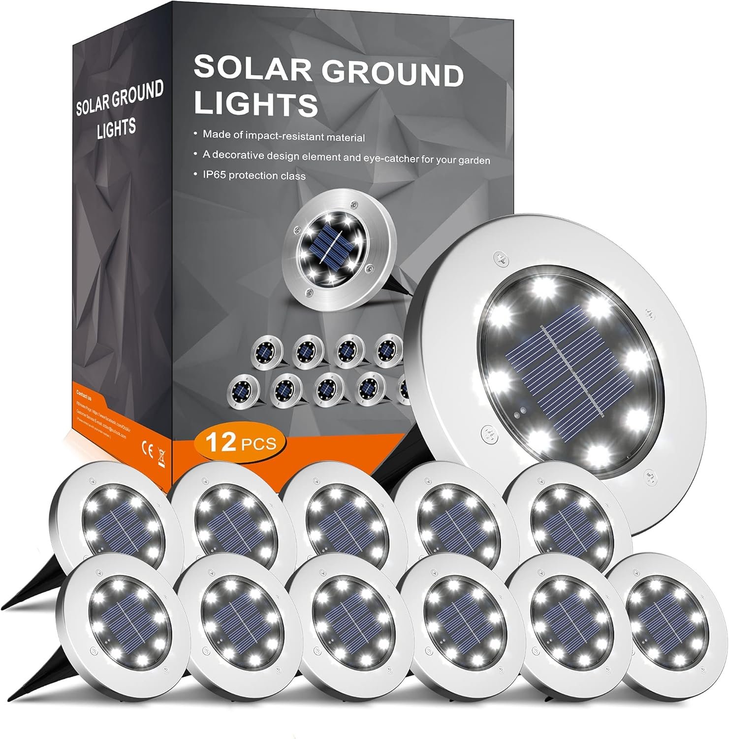 INCX Solar Lights for Outside,12 Pack Solar Lights Outdoor Waterproof, Solar Garden Lights Landscape Lighting for Patio Pathway Lawn Yard Deck Driveway Walkway, Cold White