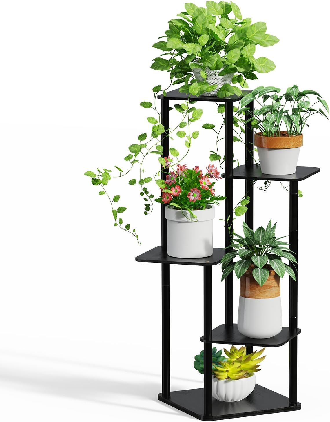 MUDEELA Plant Stand Indoor, 5 Tier Bamboo Plant Stands Corner Plant Stand for Multiple Plants, Tall Plant Shelf Plant Holders for Indoor, Outdoor, Corner, Living Room, Balcony, and Bedroom MUDEELA Plant Stand Indoor, 5 Tier Bamboo Plant Stands Corner Plant Stand for Multiple Plants, Tall Plant Shelf Plant Holders for Indoor, Outdoor, Corner, Living Room, Balcony, and Bedroom