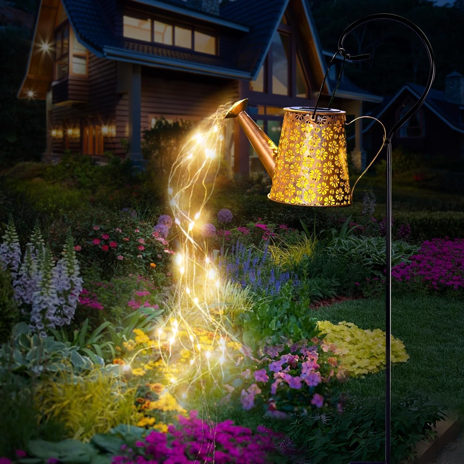 Solar Watering Can Lights,Solar Lights Outdoor Garden Decor,Large Hanging IP65 Waterproof Solar Lantern Landscape Lights Outside Decor for Garden Yard Pathway Christmas Gifts for Mom Birthday