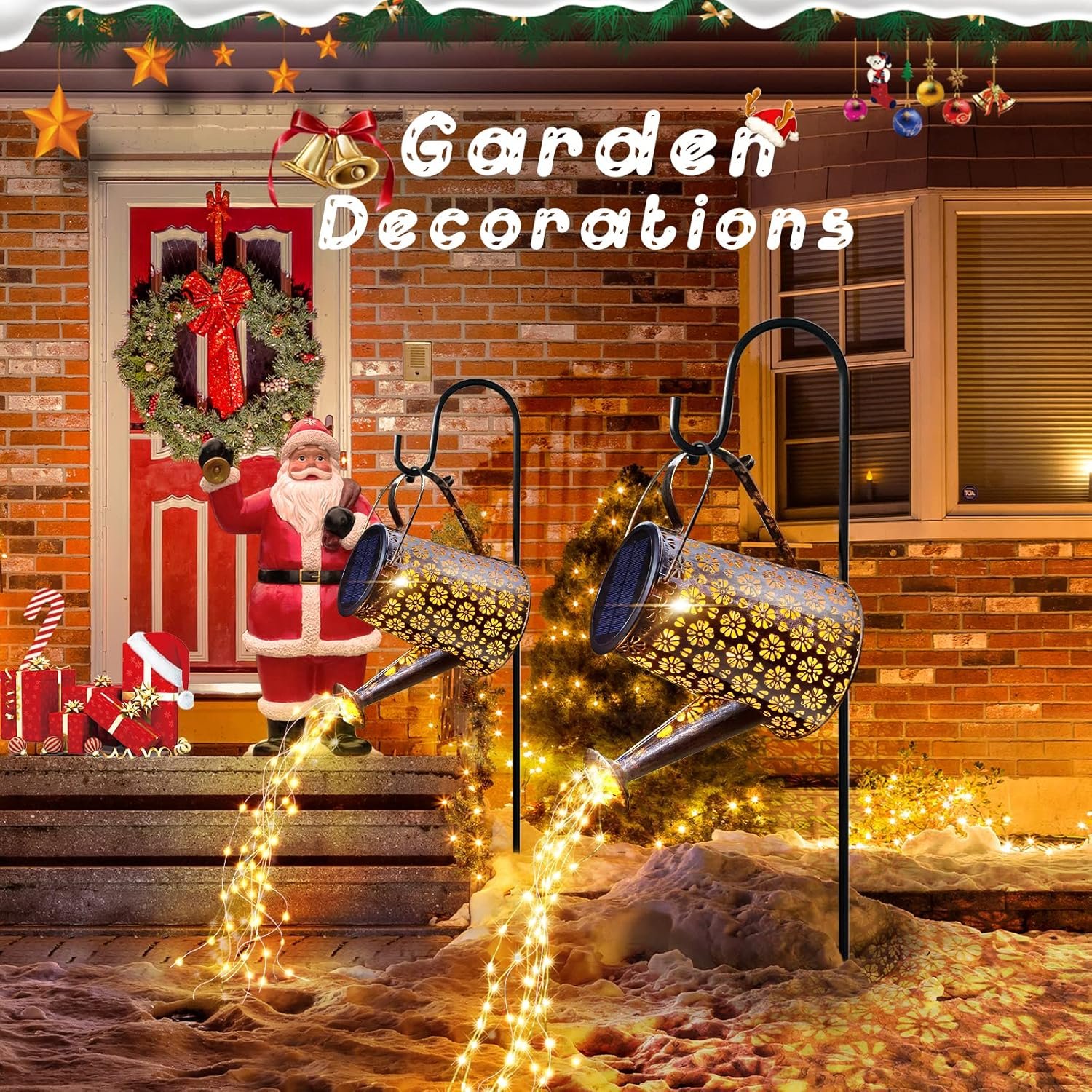 Solar Watering Can with Lights,Solar Outdoor Garden Decor Waterproof Large Hanging Lantern Landscape Lights Outside Decorations for Yard Clearance Porch Patio Pathway Gardening Gift