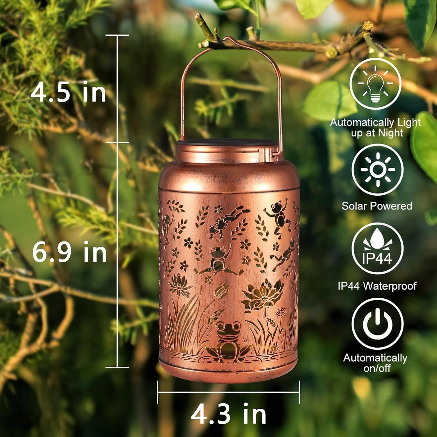 2 Pack Solar Lanterns Outdoor Waterproof, Hummingbird Garden Decor Gifts for Women Mom Grandma Hanging Solar Lights Metal Solar Decoration Outside for Yard, Patio, Lawn, Pathway, Landscape