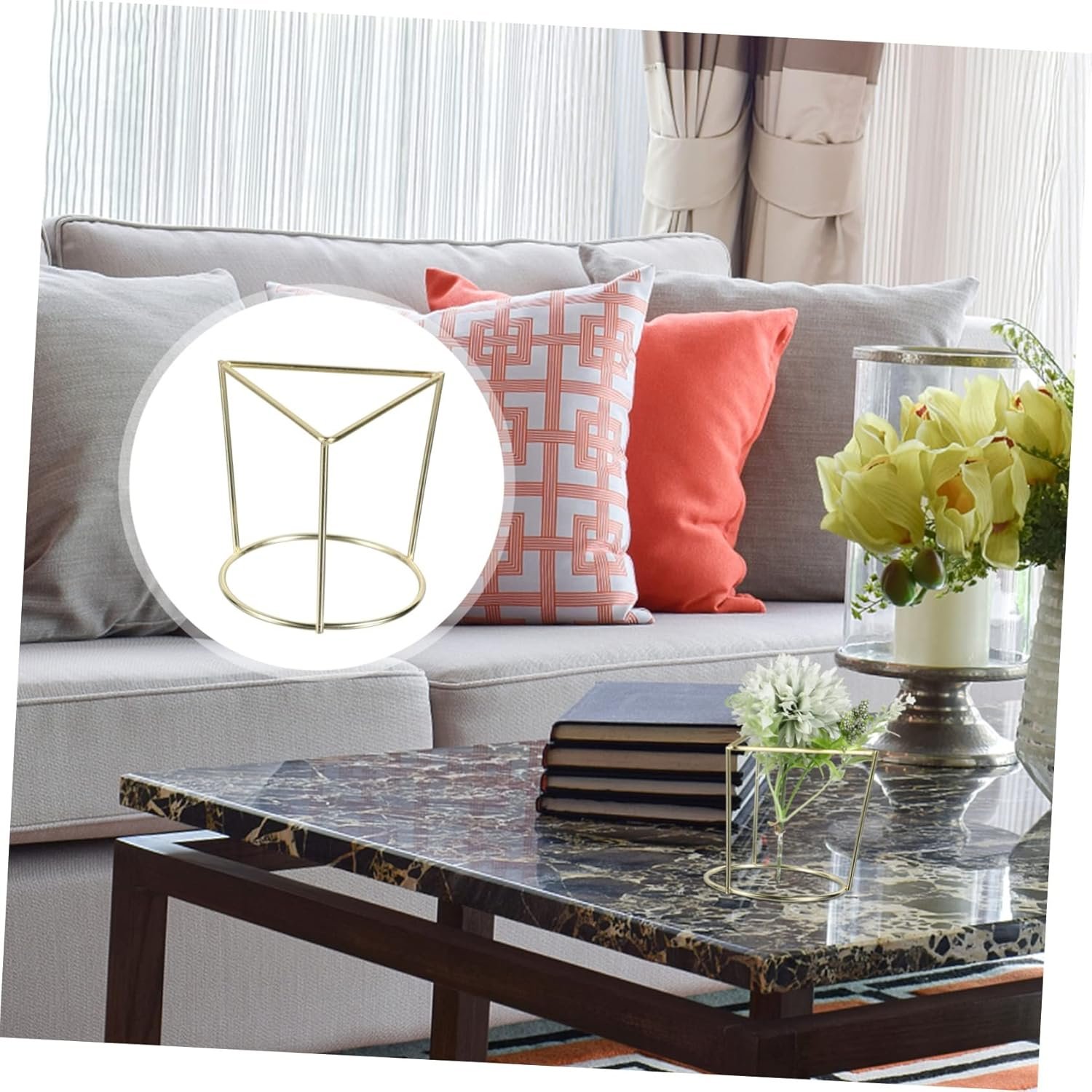 Air Pineapple Stand Pot Holders Terrariums Indoor Mini Plants House Plants Air Plant Wire Stand Air Plant Display Holder Air Plant Stand Plant Holder Air Plant Supplies Iron Golden