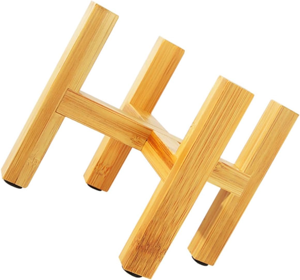 Elegant Plant Rack with Pot Holder Wooden Pots Display Stand for Home Decor