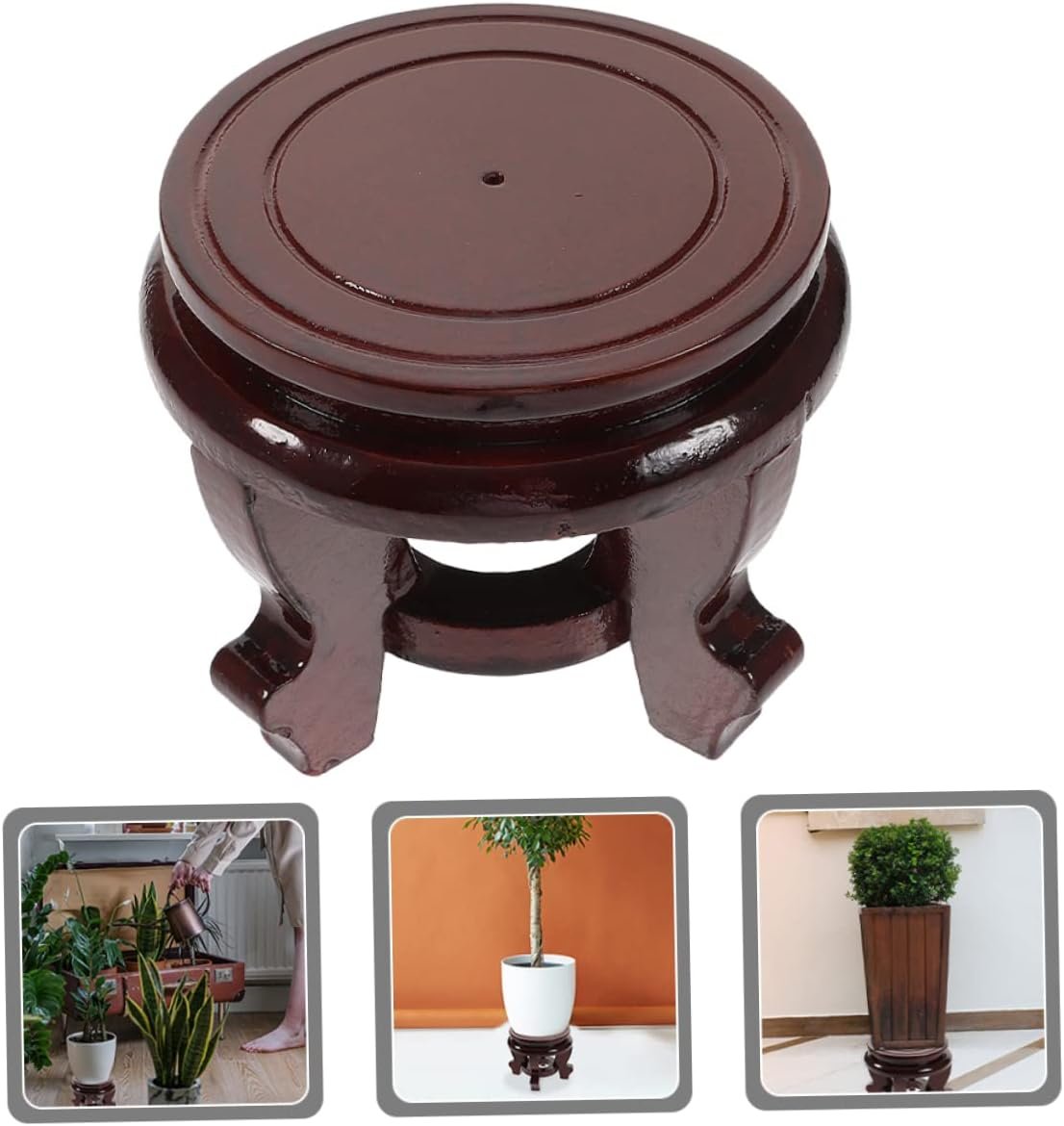 GARVALON Pot Base outside Garden House Plant Tall Plant Stand Bonsai Risers Tiered Plant Stand Indoor Plant Stands Indoor Grid Support Decor Mid Flowerpot Vase Stand Vases Wood Brown