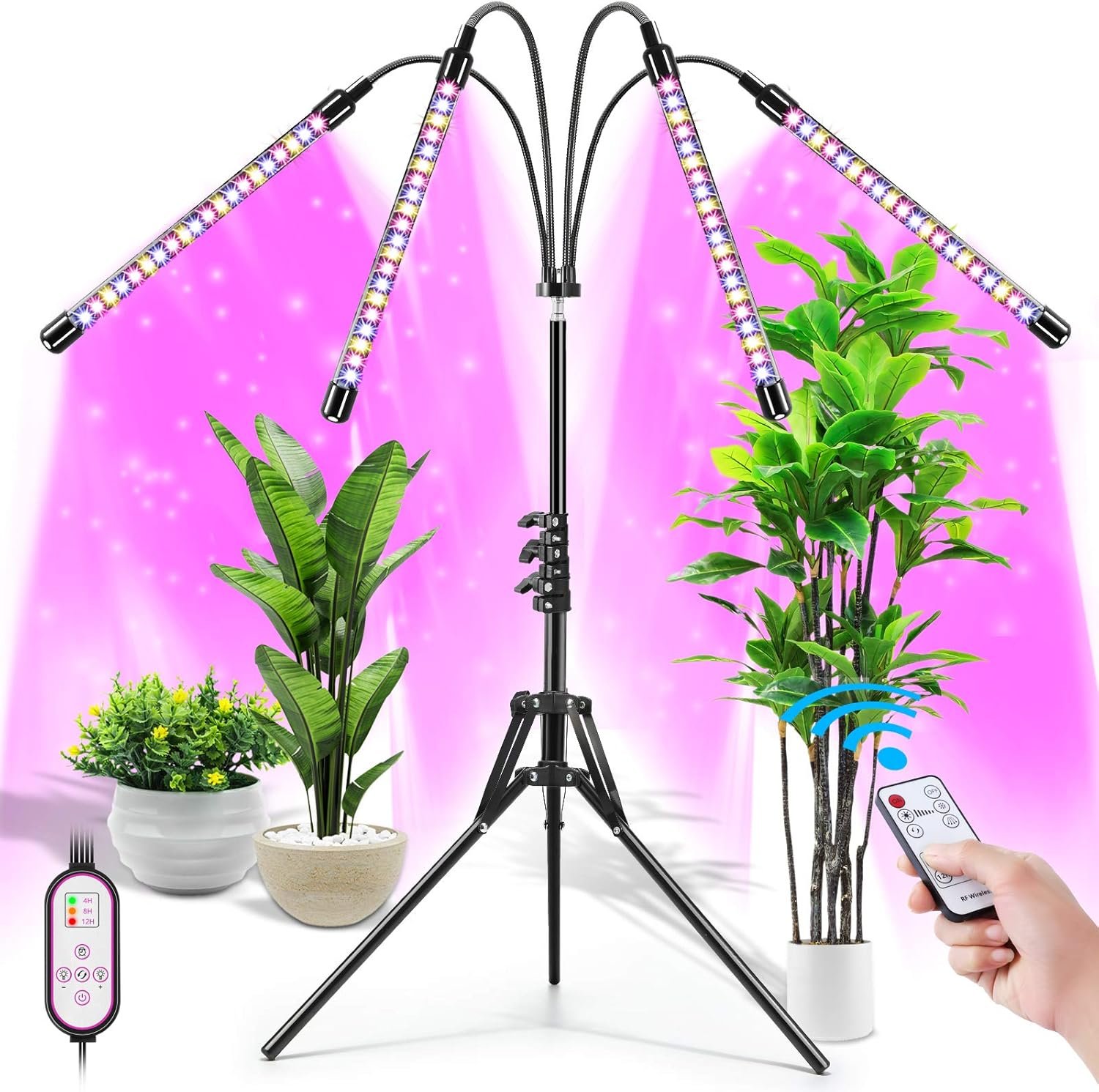 Led Plant Grow Lights for Indoor Plants Full Spectrum, Floor UV Plant Lights for Indoor Growing with Adjustable Stand (14-63), Plant Grow Lamp with Timer, Auto On/Off for House Plants Led Plant Grow Lights for Indoor Plants Full Spectrum, Floor UV Plant Lights for Indoor Growing with Adjustable Stand (14-63), Plant Grow Lamp with Timer, Auto On/Off for House Plants