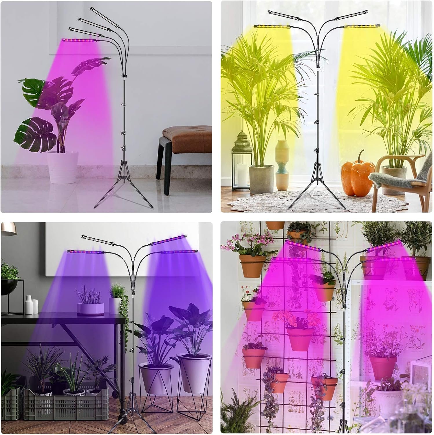 Led Plant Grow Lights for Indoor Plants Full Spectrum, Floor UV Plant Lights for Indoor Growing with Adjustable Stand (14-63), Plant Grow Lamp with Timer, Auto On/Off for House Plants Led Plant Grow Lights for Indoor Plants Full Spectrum, Floor UV Plant Lights for Indoor Growing with Adjustable Stand (14-63), Plant Grow Lamp with Timer, Auto On/Off for House Plants