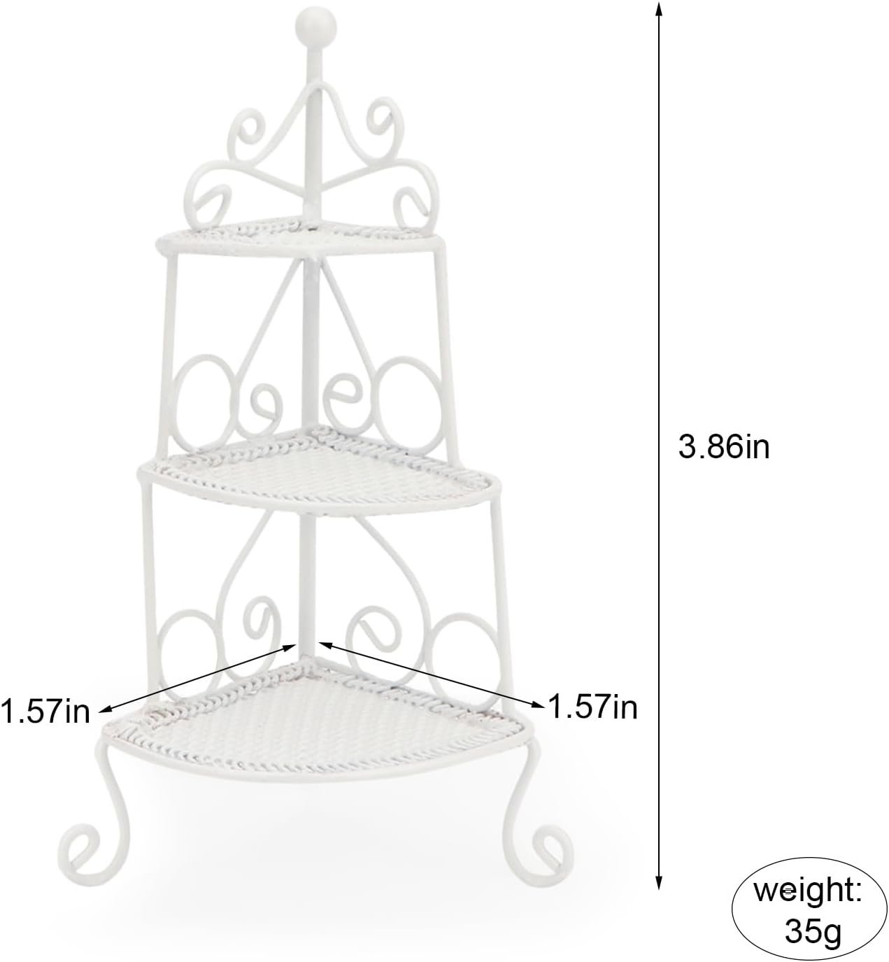 Miniature Metal Rack Stand 1:12 Dollhouse Furniture Triangle Shelf Plant Flower Shelf Accessories Garden Scene Ornament Tabletop Shelves Display Decoration