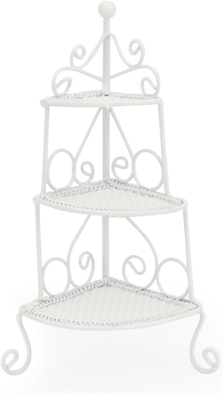 Miniature Metal Rack Stand 1:12 Dollhouse Furniture Triangle Shelf Plant Flower Shelf Accessories Garden Scene Ornament Tabletop Shelves Display Decoration