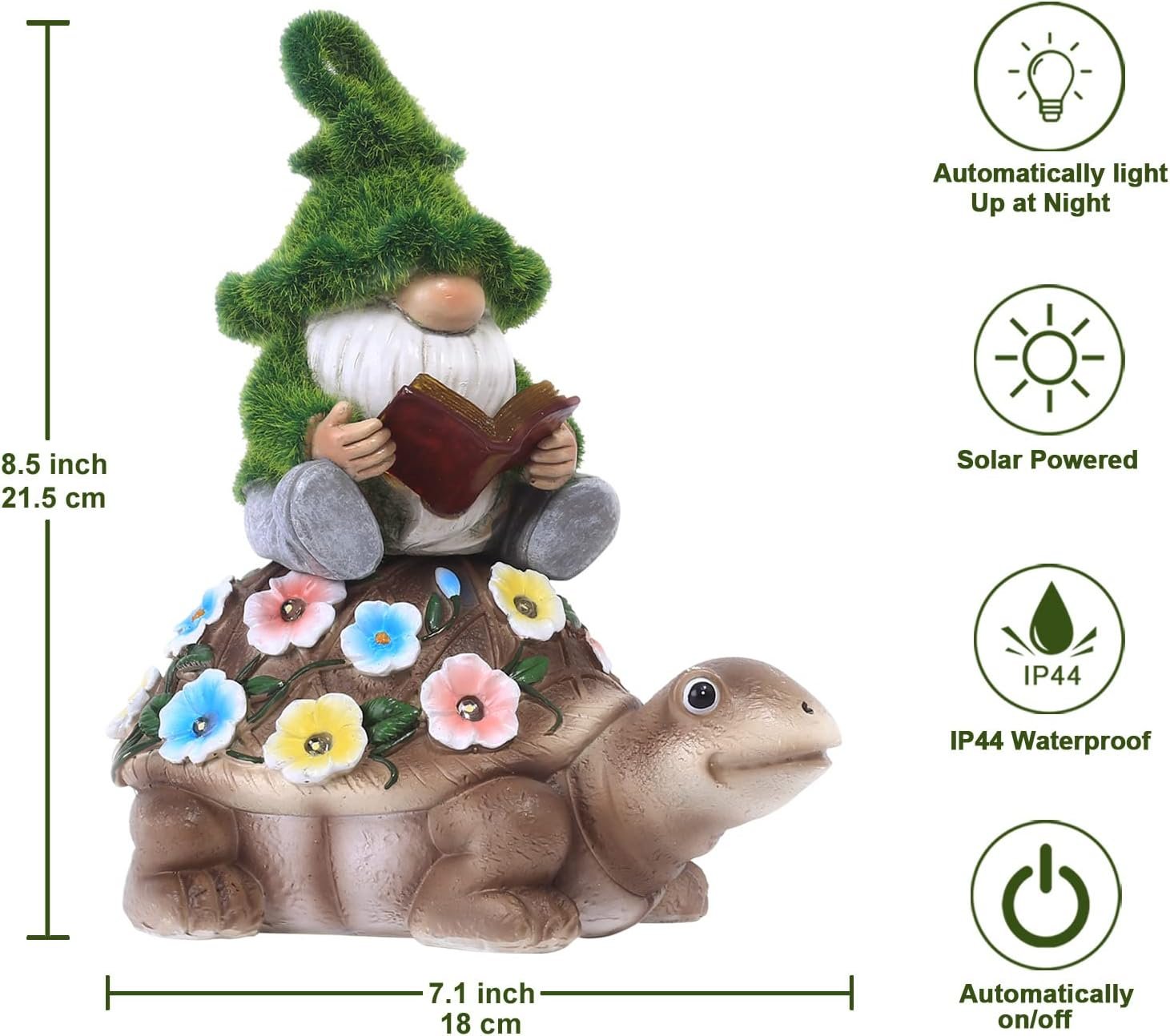 Nacome Solar Garden Gnomes Decorations for Yard - Outdoor Gnomes Statues for Patio,Yard,Balcony,Lawn Ornament,Garden Gifts for Women/Mom/Grandma,Moms Best Gift