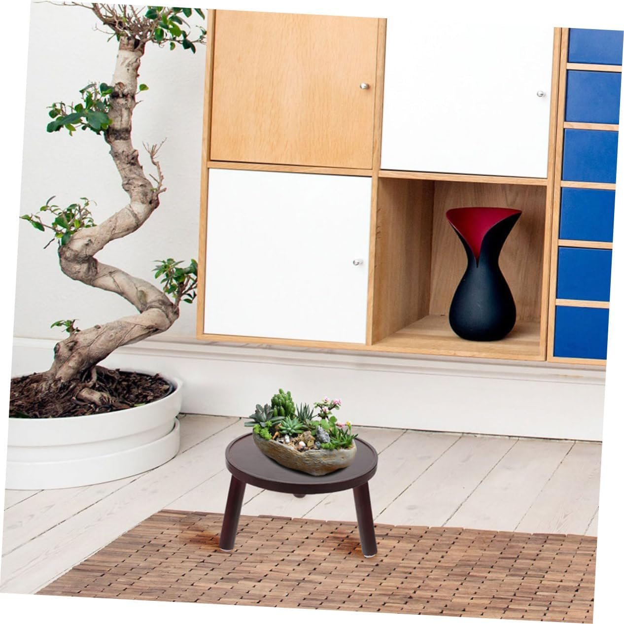 Pot Tray Plant Vase Rack Indoor Cute Pot Risers Shelf Patio Garden Flowers Bonsai Display Pedestals House Outdoor Stand Stools Shelves Retro Decor Vases Wood