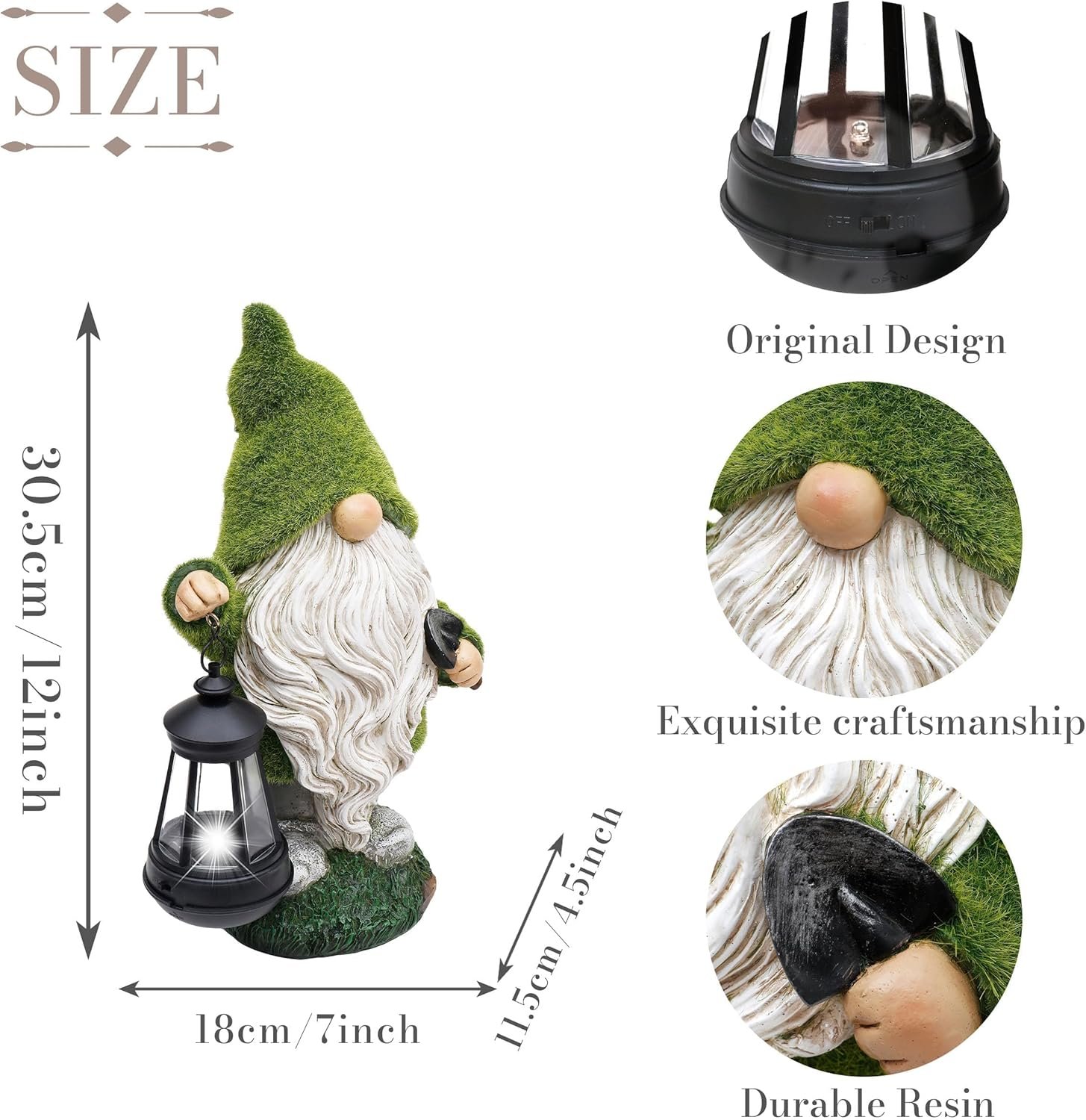 TERESAS COLLECTIONS Christmas Outdoor Statue for Home, Resin Gnome Decorations with Solar Outdoor Lights for Garden Decor,Red Garden Sculptures  Statues for Front Patio Lawn, Gifts for Mom,12