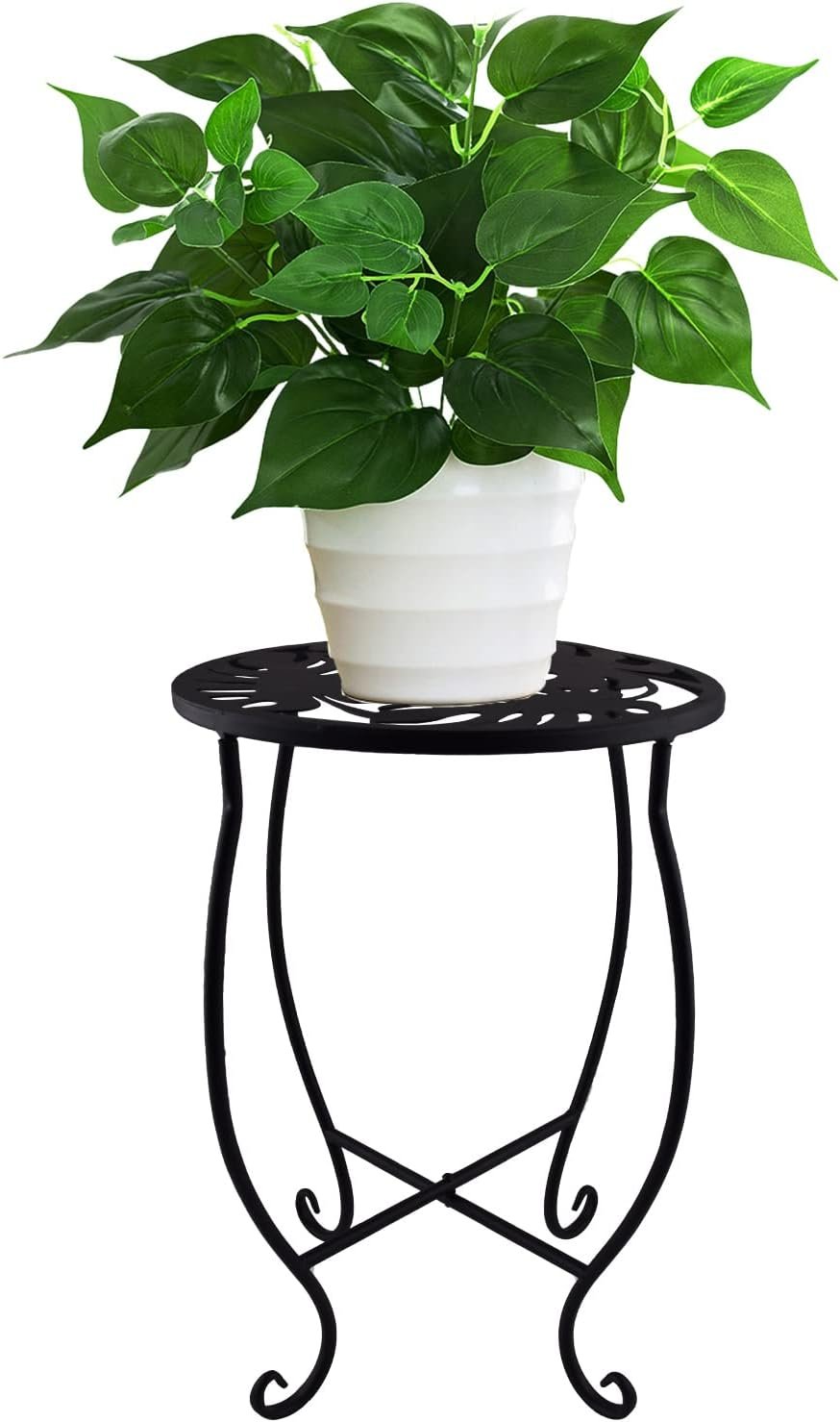 TLBTEK Planter Stand,10 Inch Metal Round Potted Plant Stands Indoor Outdoor ,Single Modern Flower Pot Stand Holder Rack Planter Display for Home,Kitchen,Patio,Garden, Corner, Balcony and Bedroom (Style 4)