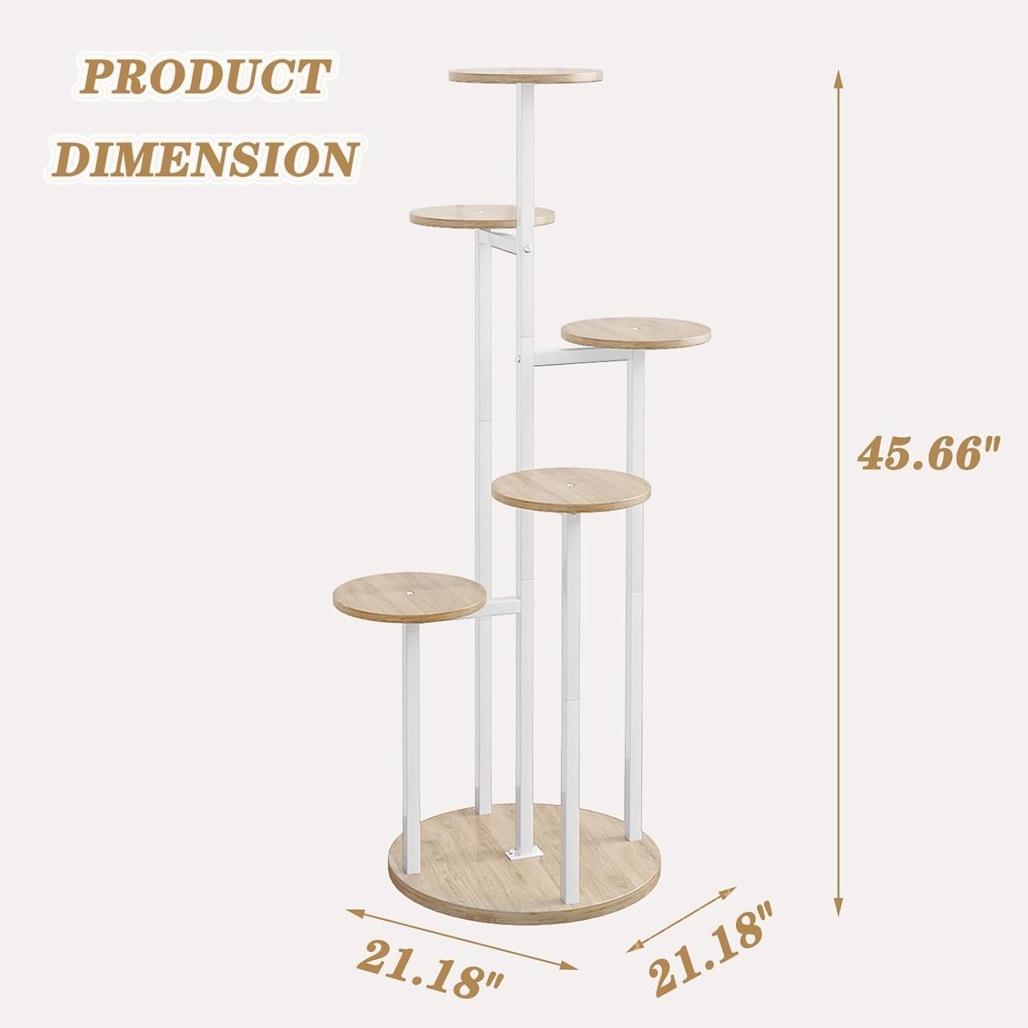 Plant Stand Indoor 6 Tier 9 Potted Multiple Flower Pot Holder for Patio Garden Balcony Living Room Corner (6 Tier Black+Rustic Brown)