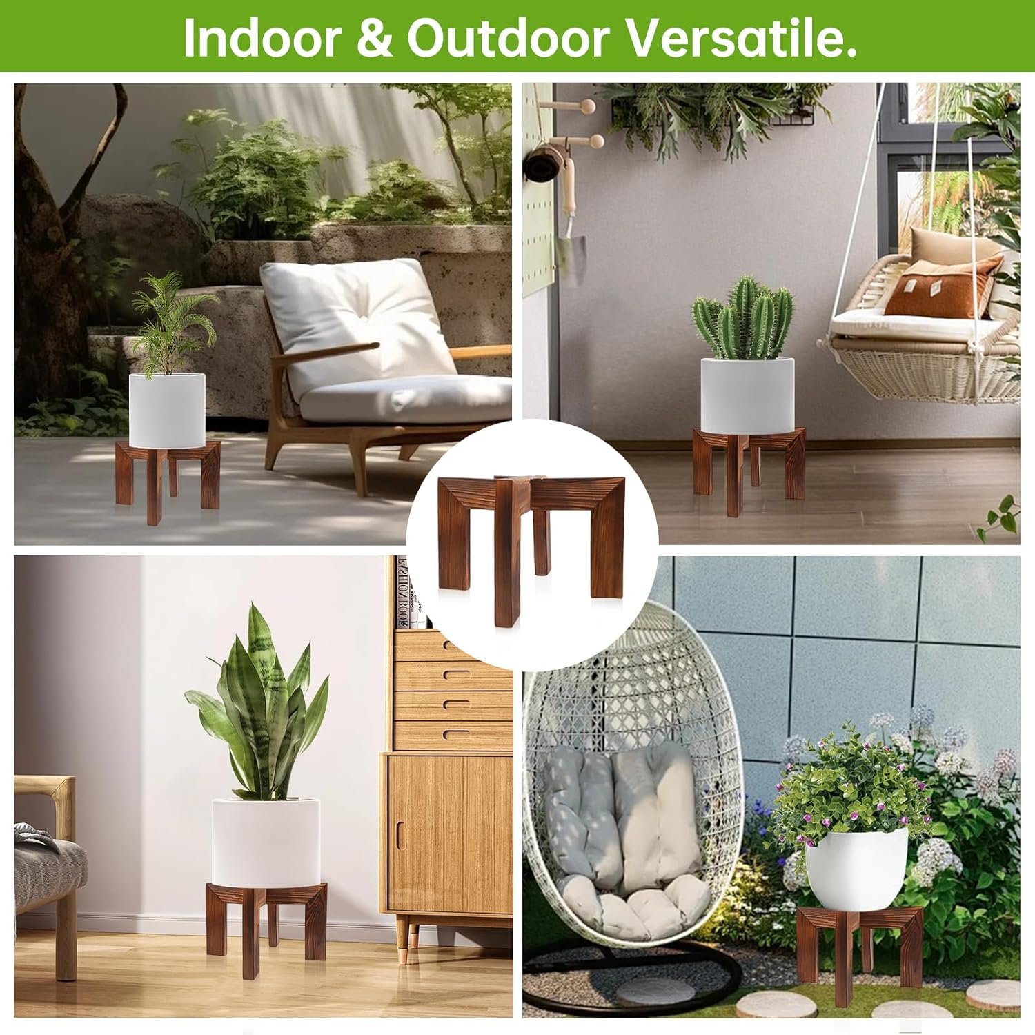 Wood Plant Stand Indoor/Outdoor for Plants, Large Size Planter Stand Holder,Sturdy and Stable Flower Pot Stand,Fits Most Size Flower Pots In Room(1 Pack)