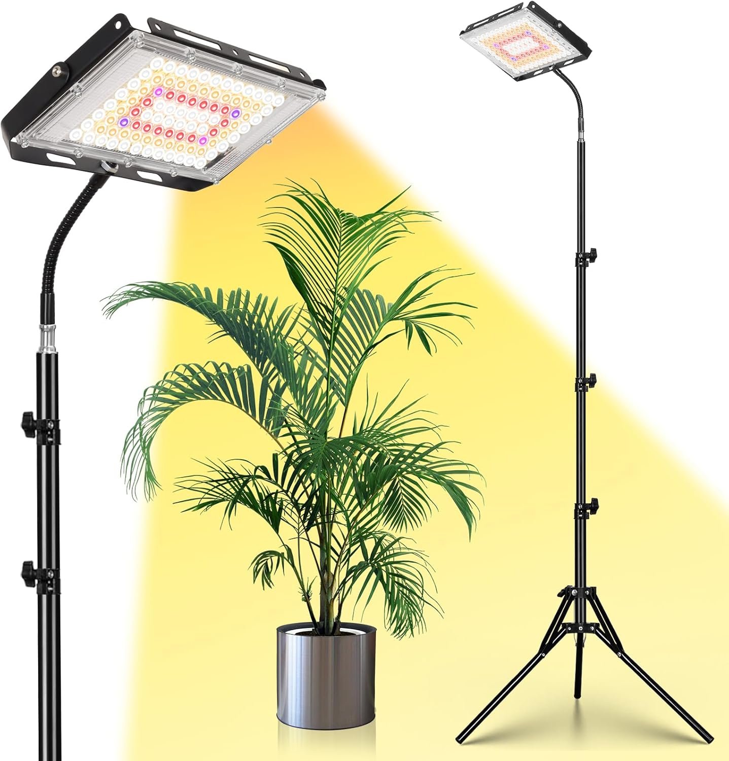 LBW Stand Grow Lights for Indoor Plants, Full Spectrum 96 LEDs Plant Grow Light, Upgraded Floor Grow Lamp with Adjustable Tripod Stand 21-68in, On/Off Switch,Ideal for Tall Large Houseplant Growing