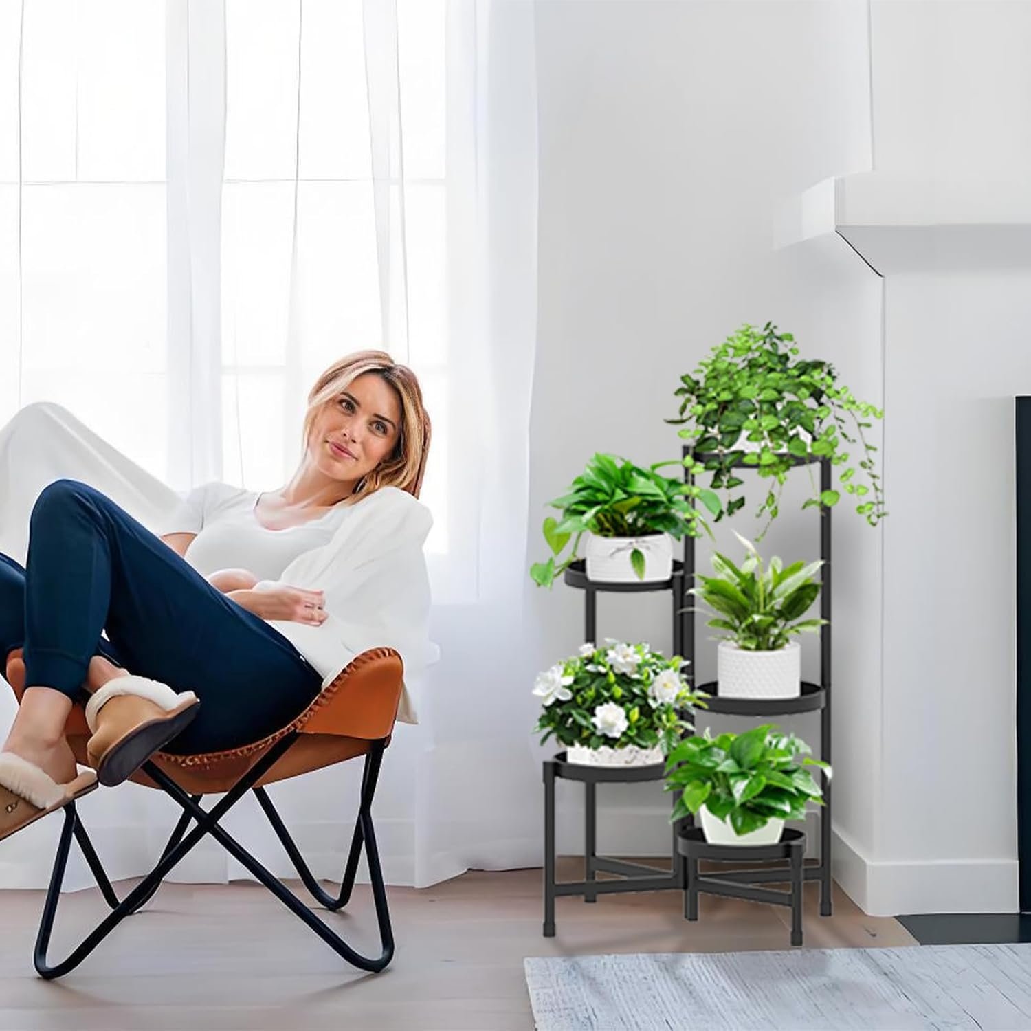 Plant Stand Indoor outdoor 5 Tier,Foldable Corner Plant Shelf for Multiple Plants,Flower Pot Holder Display Stand for Living Room Balcony Garden Patio Plant Stand Indoor outdoor 5 Tier,Foldable Corner Plant Shelf for Multiple Plants,Flower Pot Holder Display Stand for Living Room Balcony Garden Patio