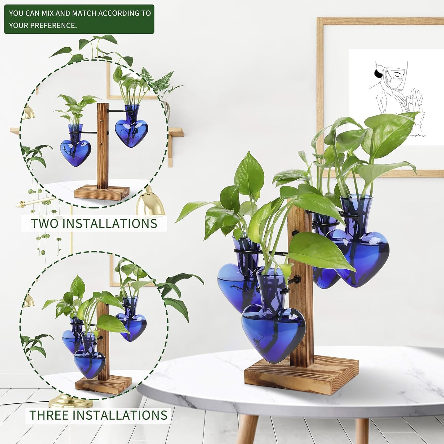 Plants Propagation Stations Plant Terrarium Kit Glass Planters for Indoor Plants House Plant Accessories Gift for Women - 4 Love Bulb Vase Plants Propagation Stations Plant Terrarium Kit Glass Planters for Indoor Plants House Plant Accessories Gift for Women - 4 Love Bulb Vase